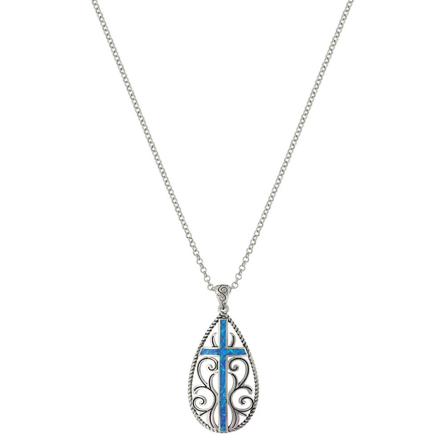 New Montana Silversmiths Womens Filigree Water Lights Cross Necklace In Silver 60$